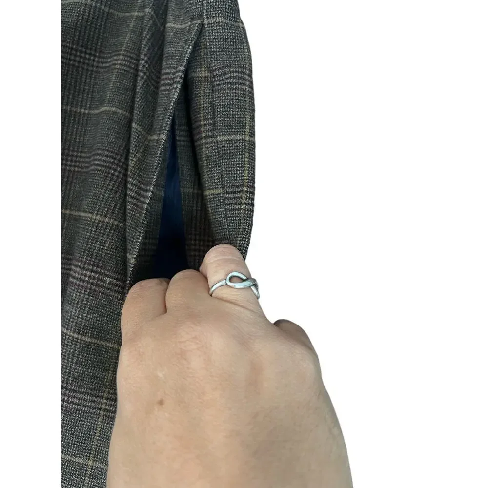 Lauren Ralph Lauren Women's Brown Plaid Flat Front‎ Pockets Dress Pants